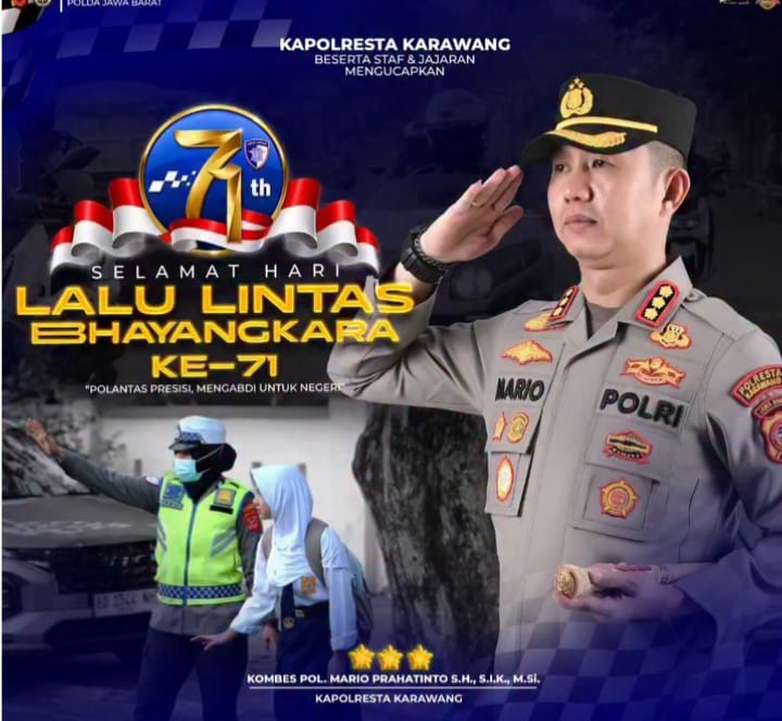  Hari Lalu Lintas Bhayangkara ke-71, Polresta Karawang Tegaskan Komitmen Tingkatkan Pelayanan